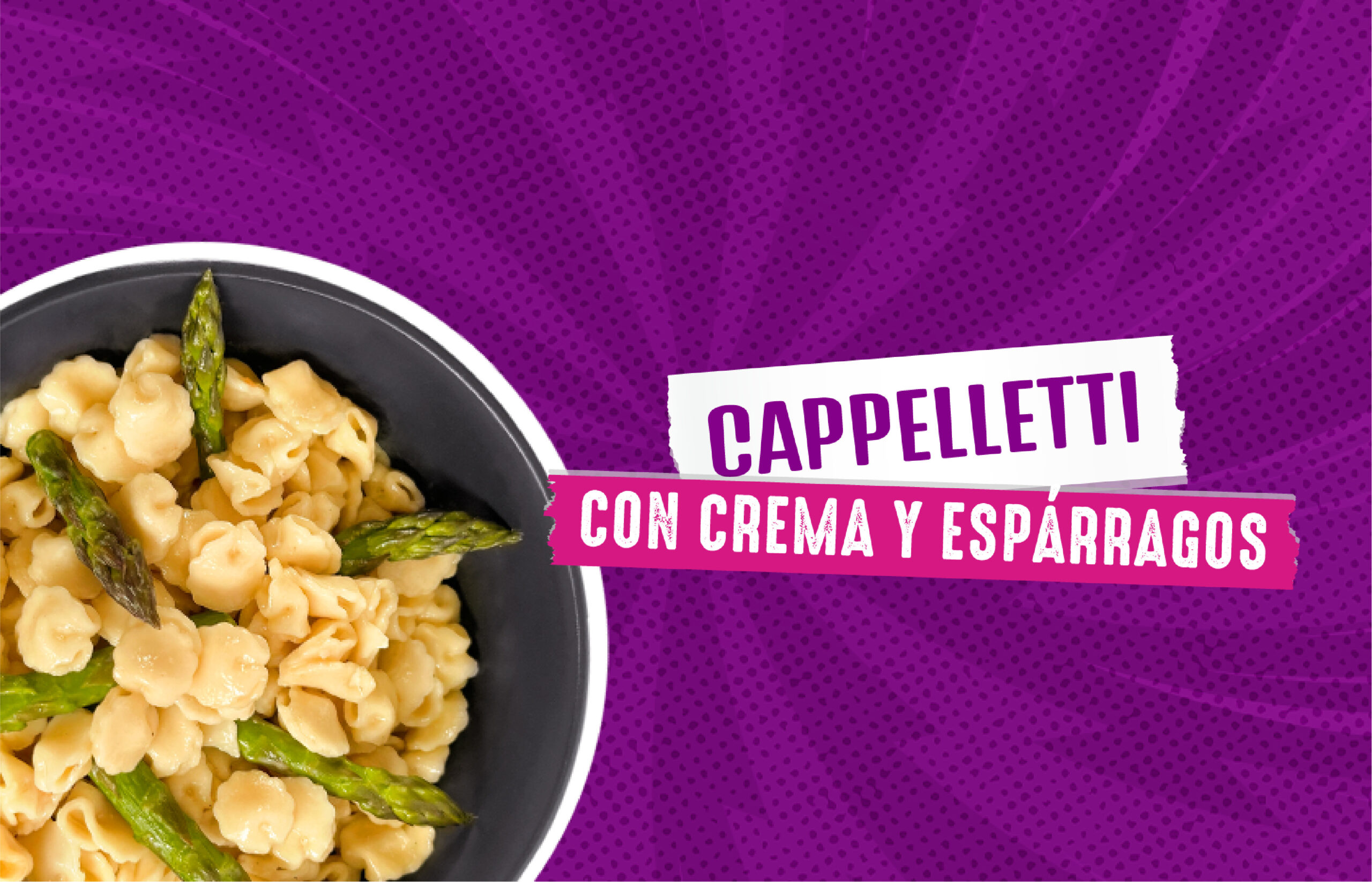 Cappelletti con crema y espárragos
