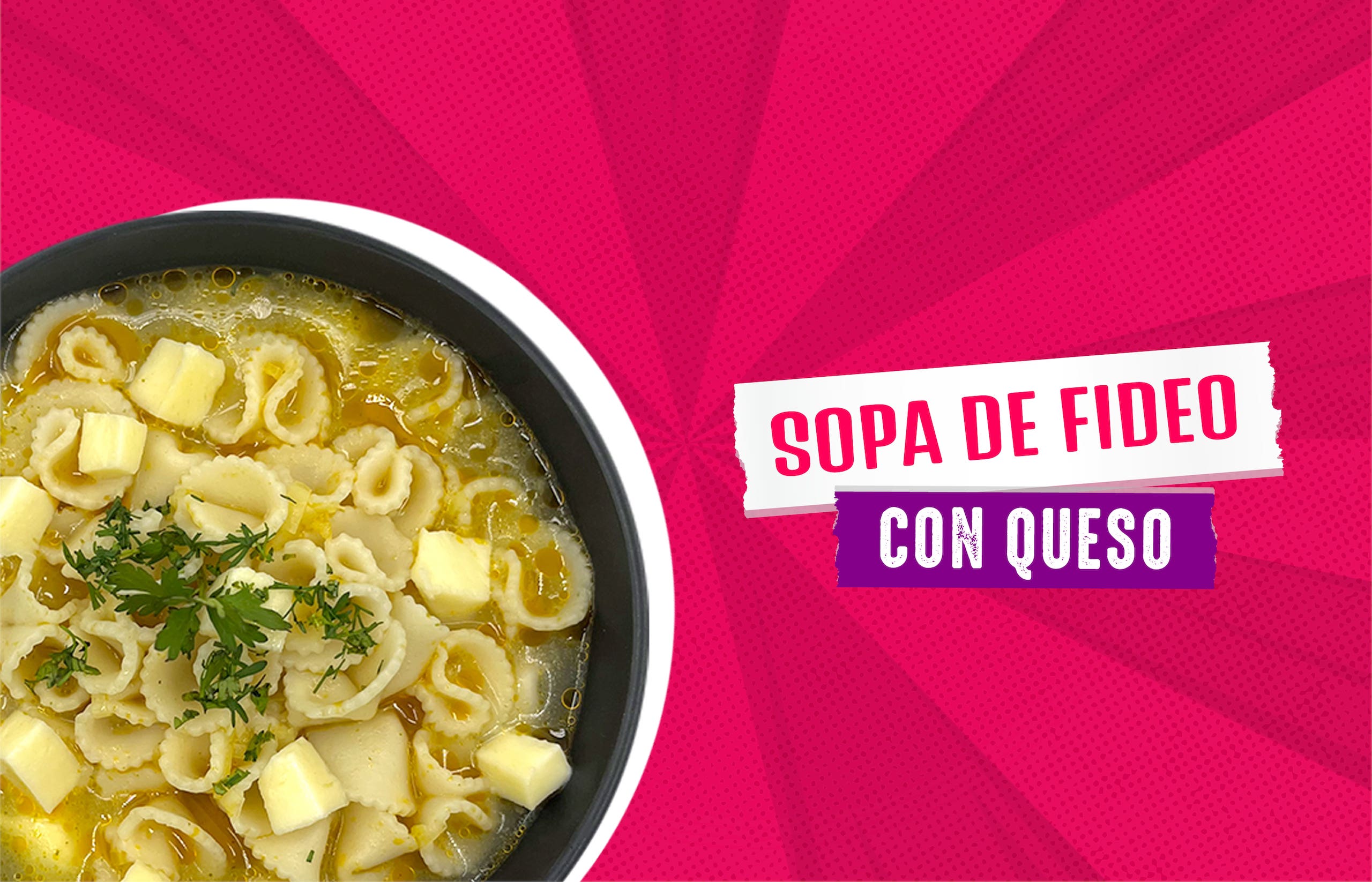 Sopa de fideo con queso