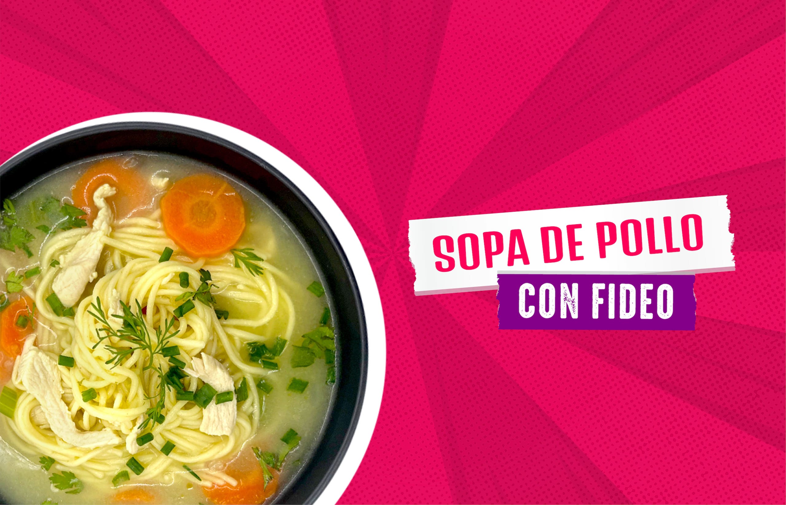Sopa de pollo con fideo