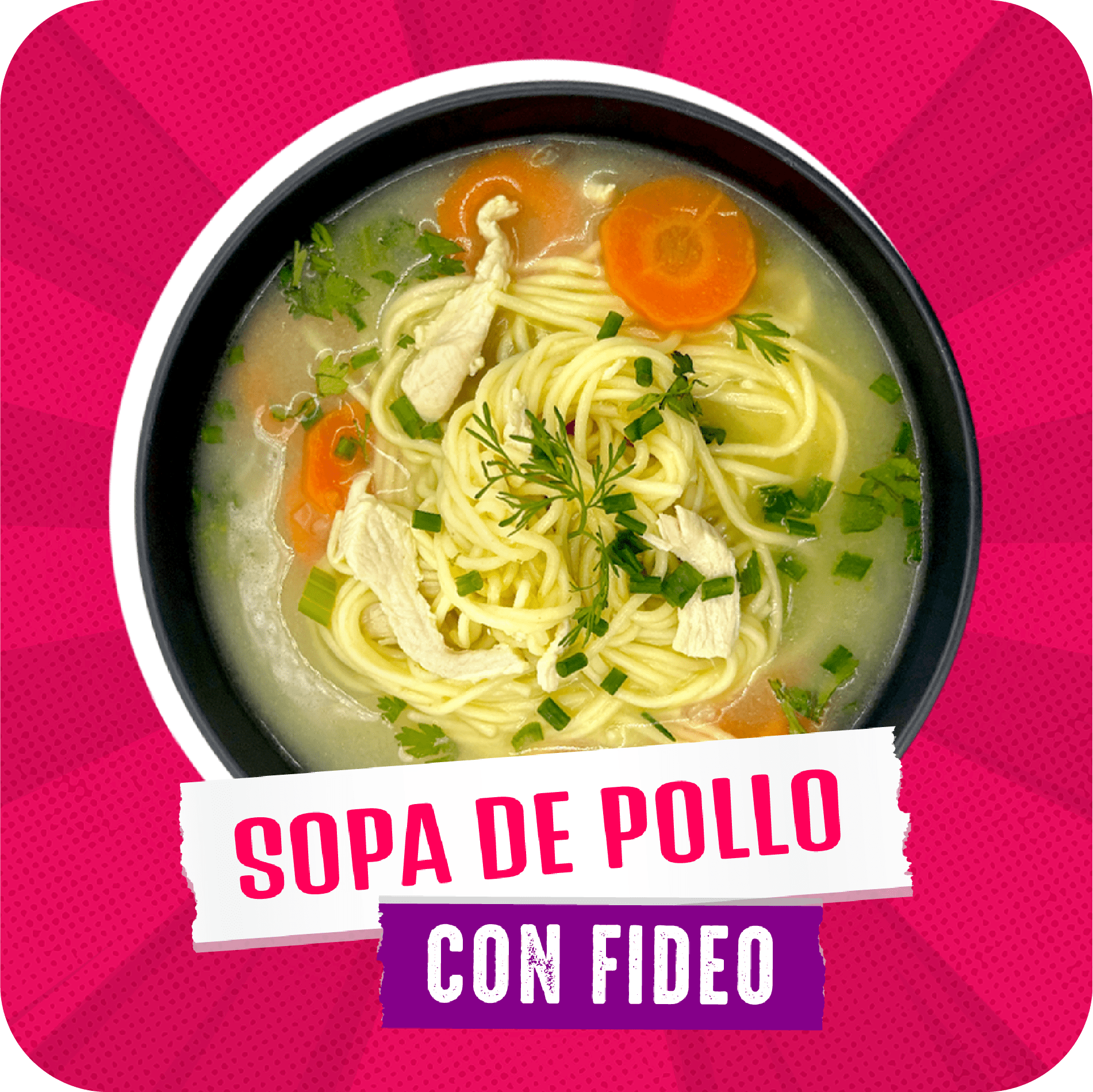 Sopa de pollo con fideo