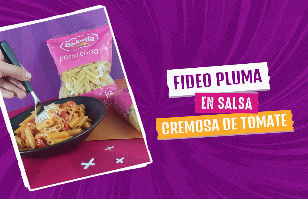 Fideo pluma en salsa cremosa de tomate