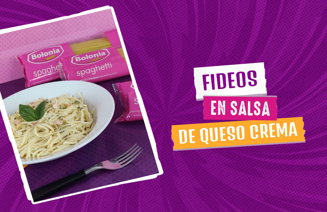 Fideos en salsa de queso crema