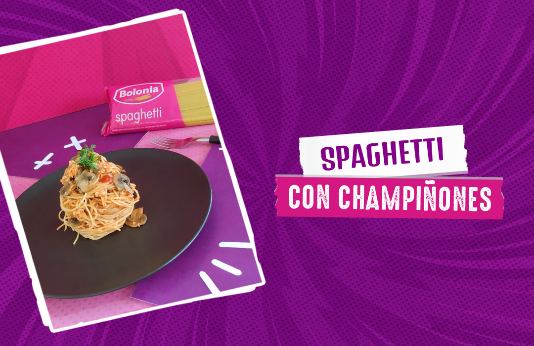 Spaghetti con champiñones