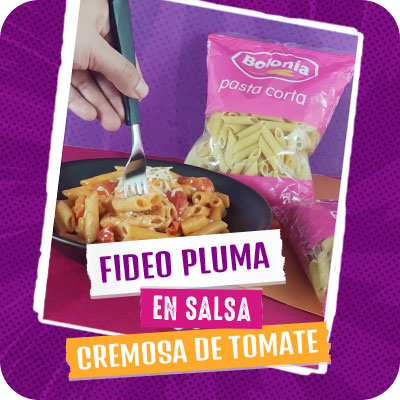 Fideo pluma en salsa cremosa de tomate