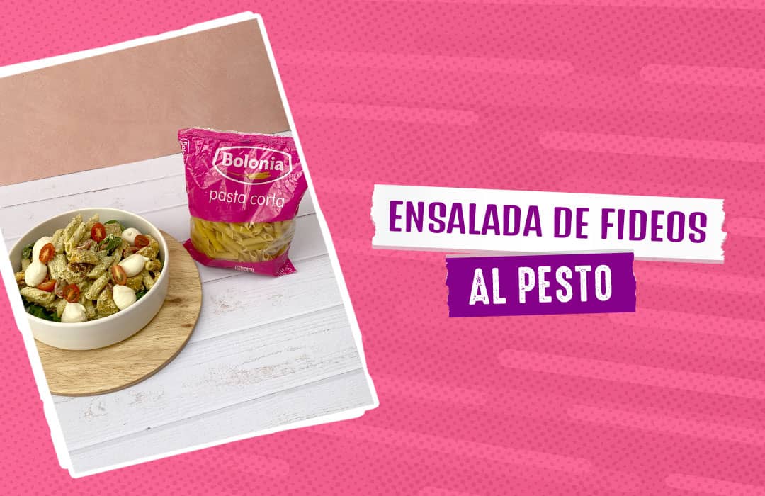 Ensalada de fideos al pesto