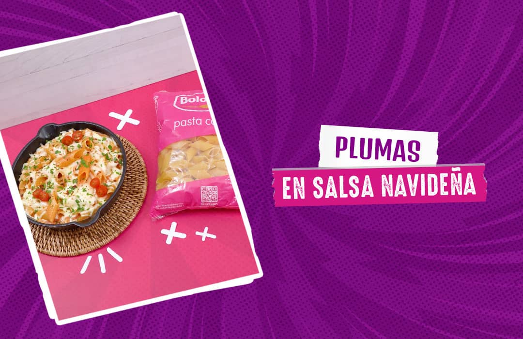 Plumas en salsa navideña