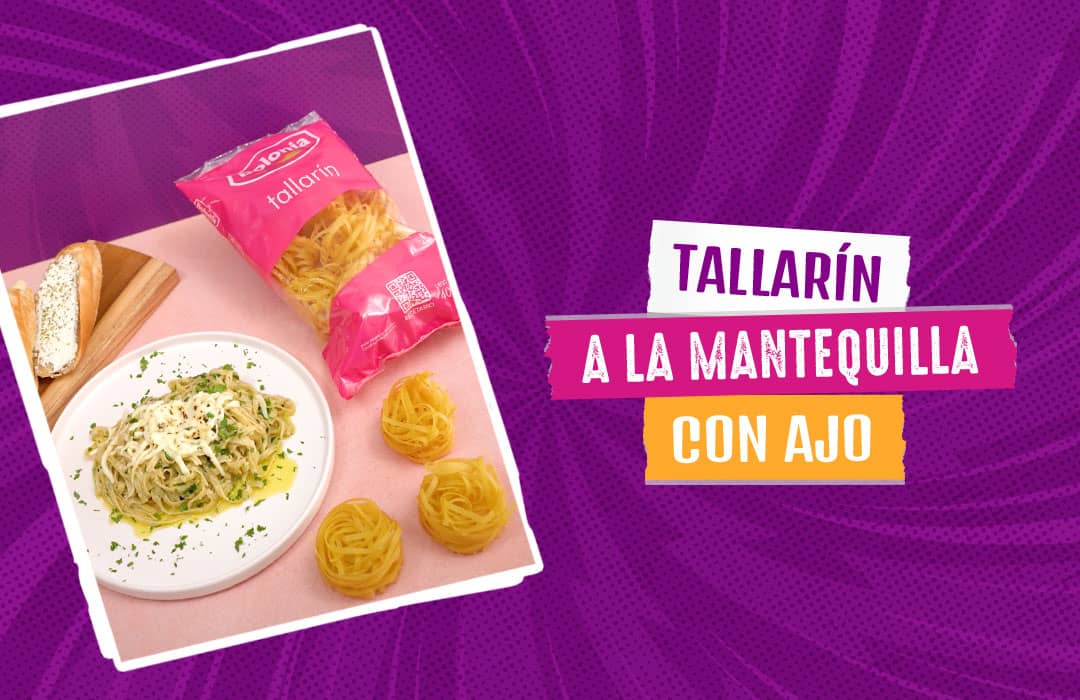 Tallarín a la mantequilla con ajo