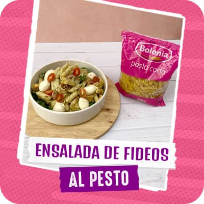 Ensalada de fideos al pesto