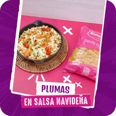 Plumas en salsa navideña