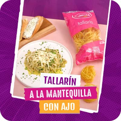 Tallarín a la mantequilla con ajo