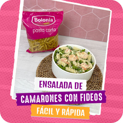 Ensalada de camarones con fideos, fácil y rápida